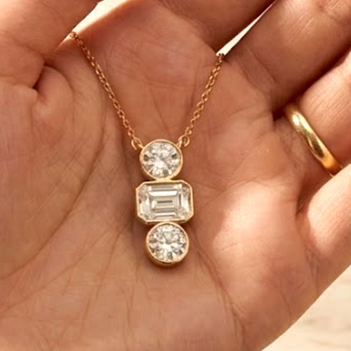 925 Silver, White Diamond Chain Necklace, 4.90 Ct Certified Treated-Great Luster