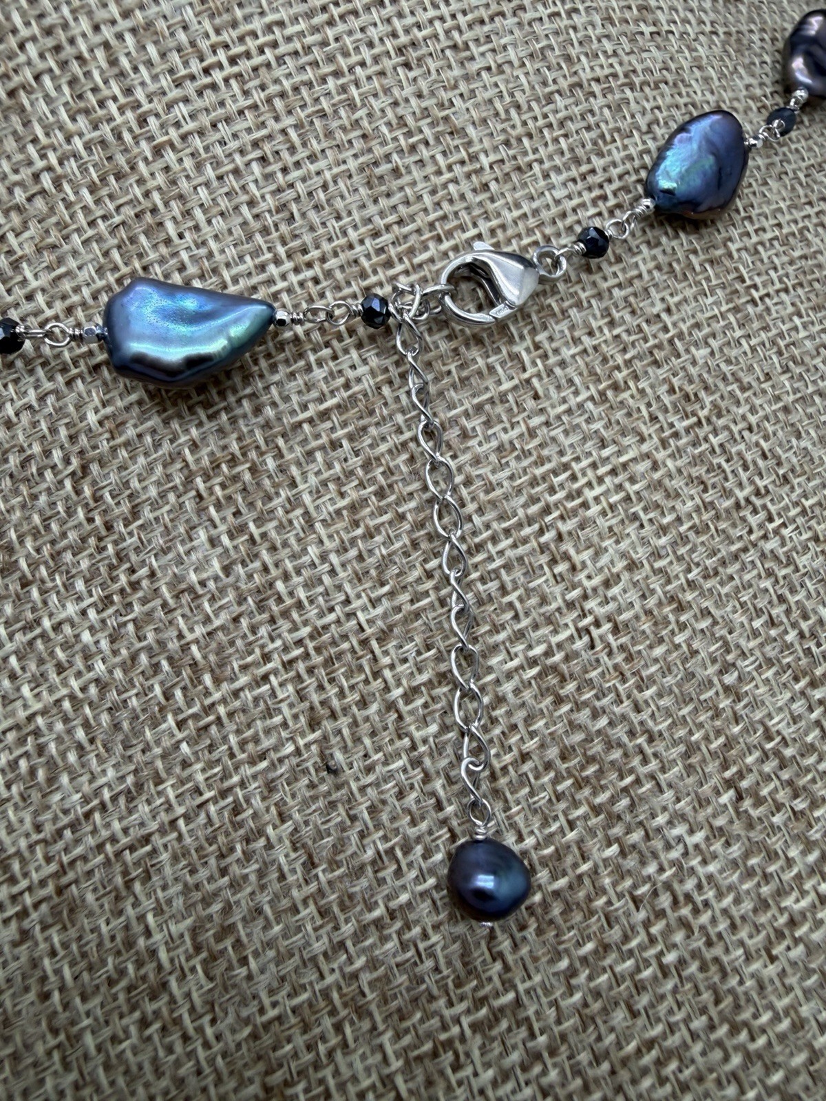 Honora Sterling Silver Purple iridescent Keshi Pearl up to 21″ Necklace new