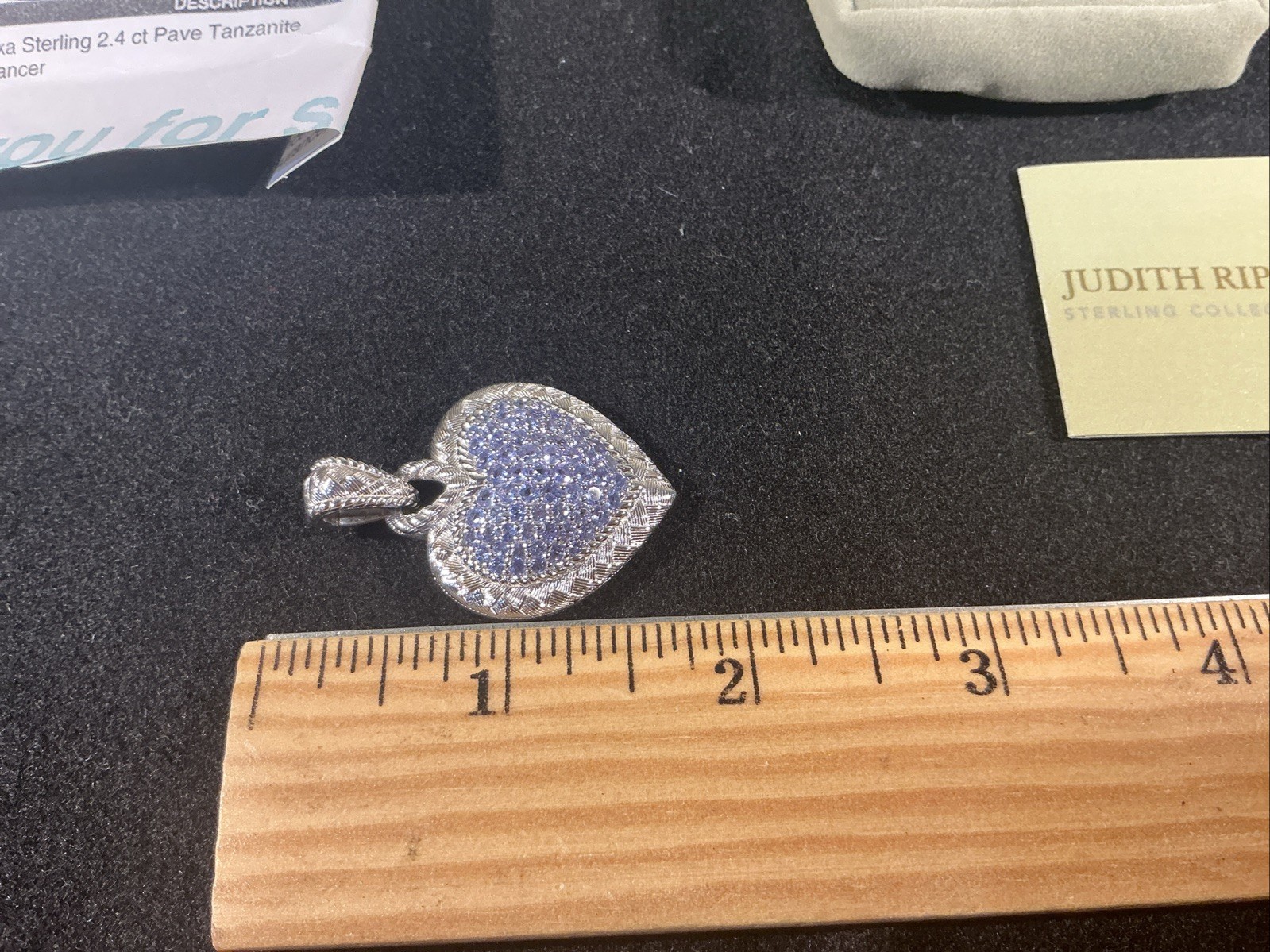 Judith Ripka Sterling Silver 2.4 Ct Tanzanite Heart Pendant Enhancer QVC NEW