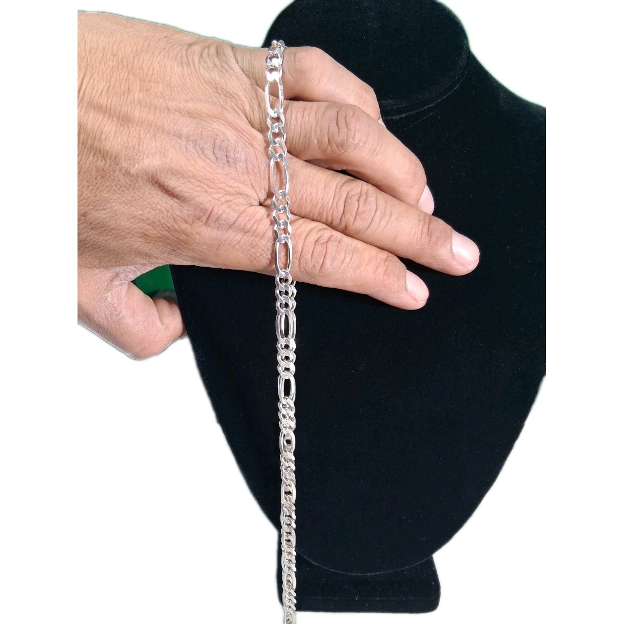 22″ Inch Figaro Chain 6mm Necklace 100% Authentic 925 Sterling Silver