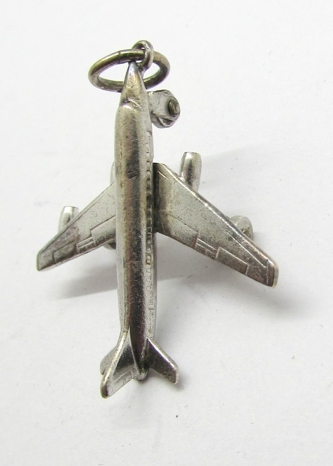925 STERLING SILVER COMMERCIAL AIRLINE AIRPLANE PENDANT OR CHARM 29x26MM ~ 2.8G