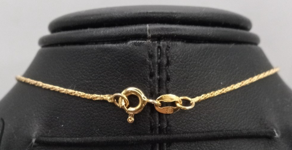 (MA2) Italy 14k Yellow Gold 2.2 Grams Thin Fancy Rope Chain Necklace 18″