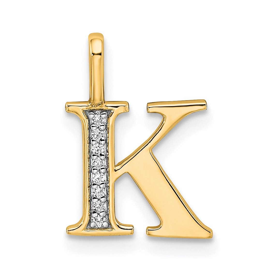 10K Yellow Gold Diamond Letter K Initial Pendant PM8365K-003-1YA