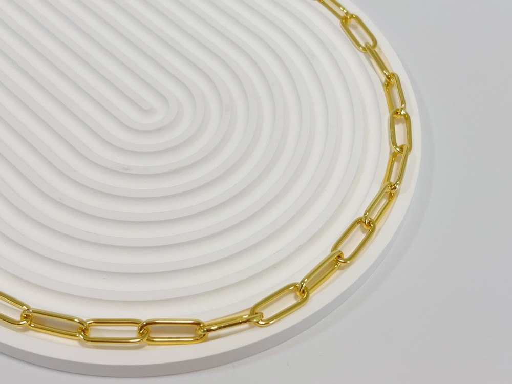14K Yellow Gold Bold Paperclip Chain Link Layer Necklace 10mm 30inch