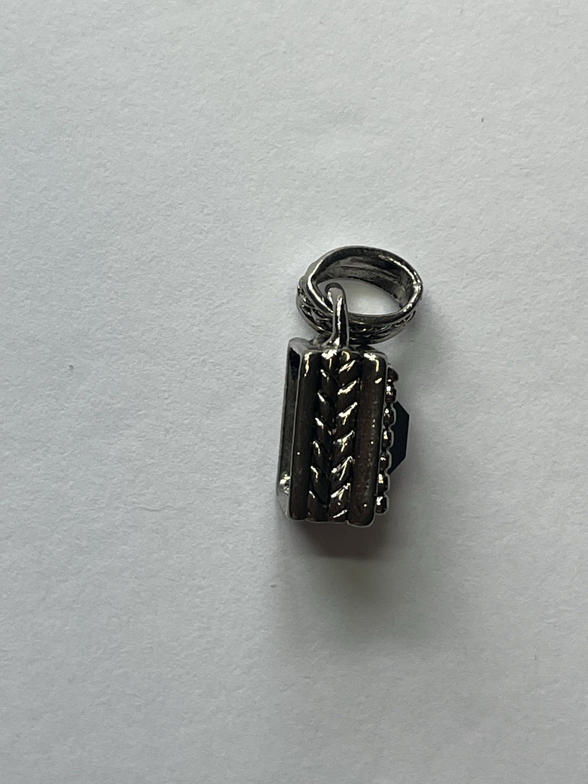 Beautiful Black Onyx Square Silver Pendant Detailed Design