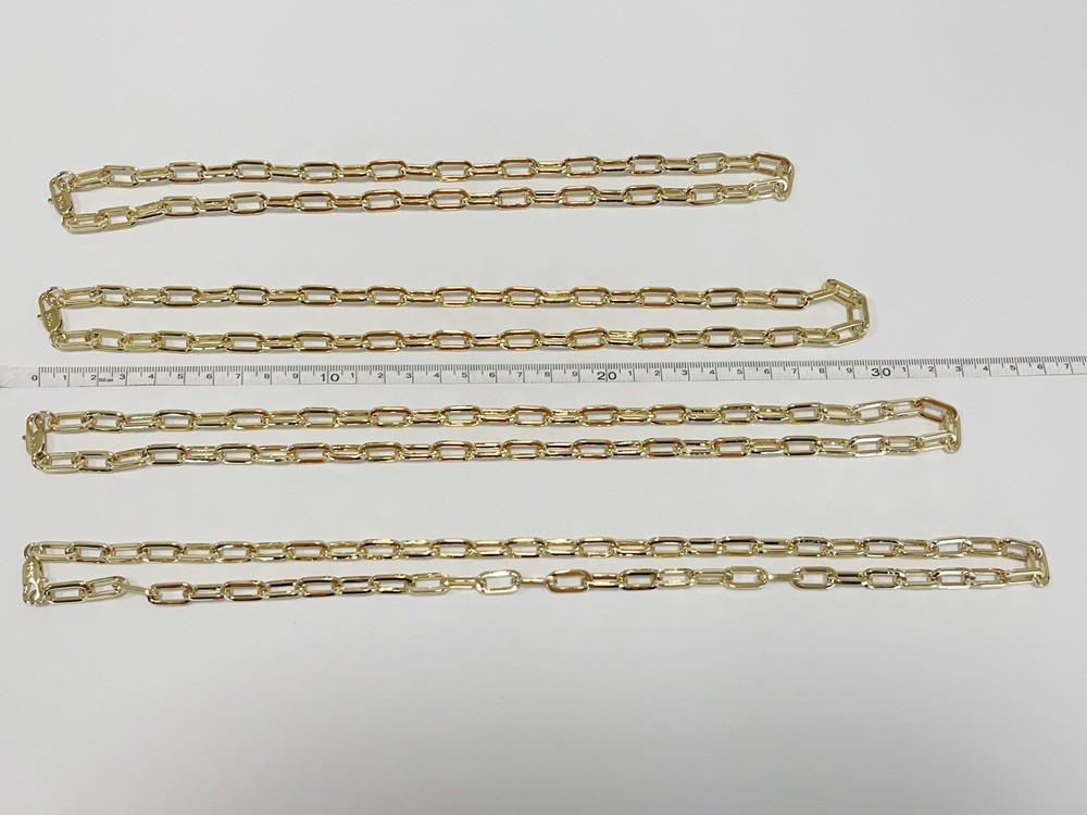 Real Genuine 10K Solid Yellow Gold Paperclip Chain Necklace 26″ 8mm Link