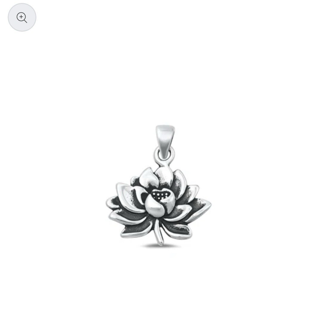 Sterling Silver Lotus Flower Pendant Necklace 18in Snake Chain ❤️Nice Gift🪷