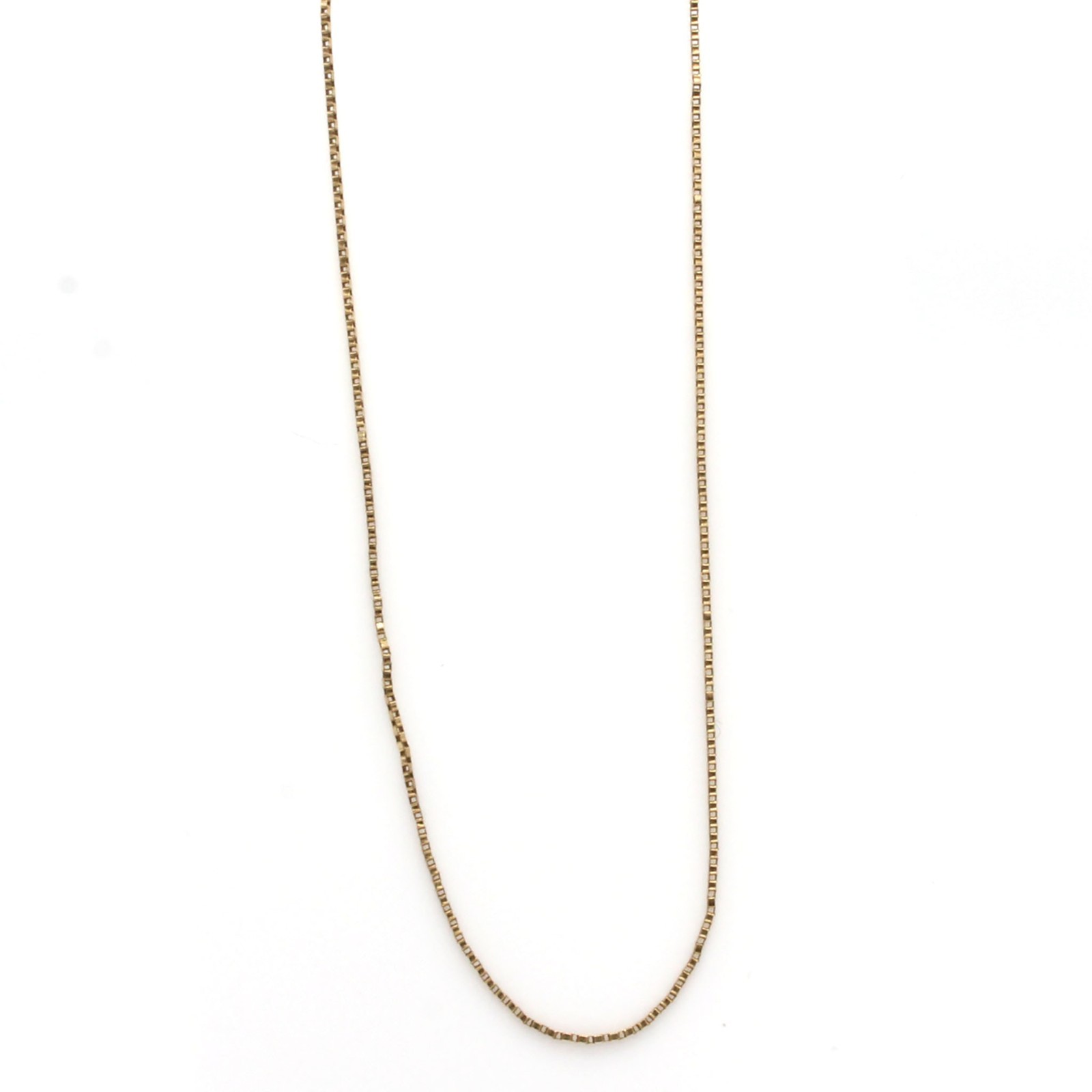 14k Yellow Gold Box Chain Necklace 23.5 Inches