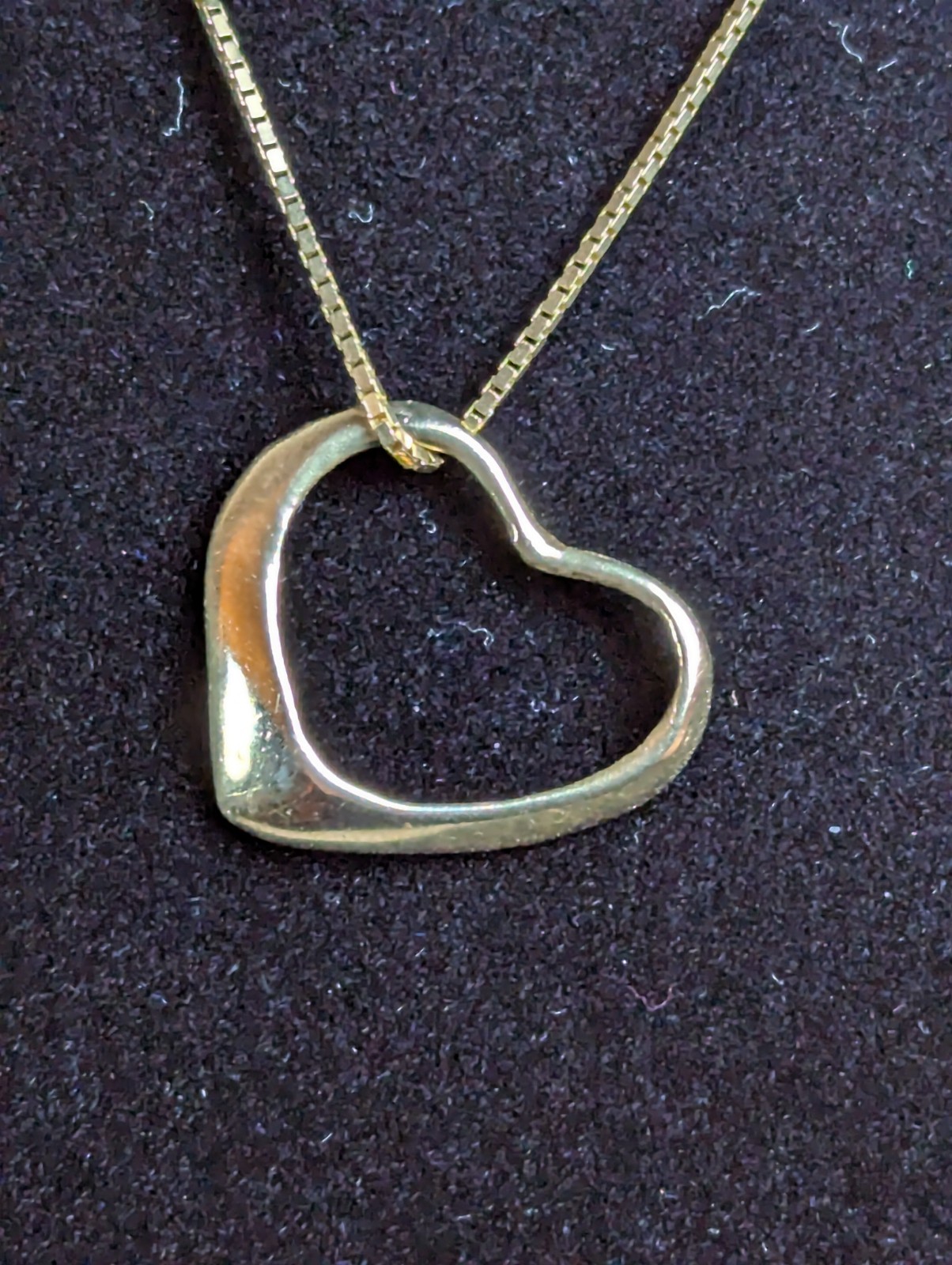 Vintage 14K SOLID Yellow Gold Heart Love Pendant Anniversary Charm Gift!