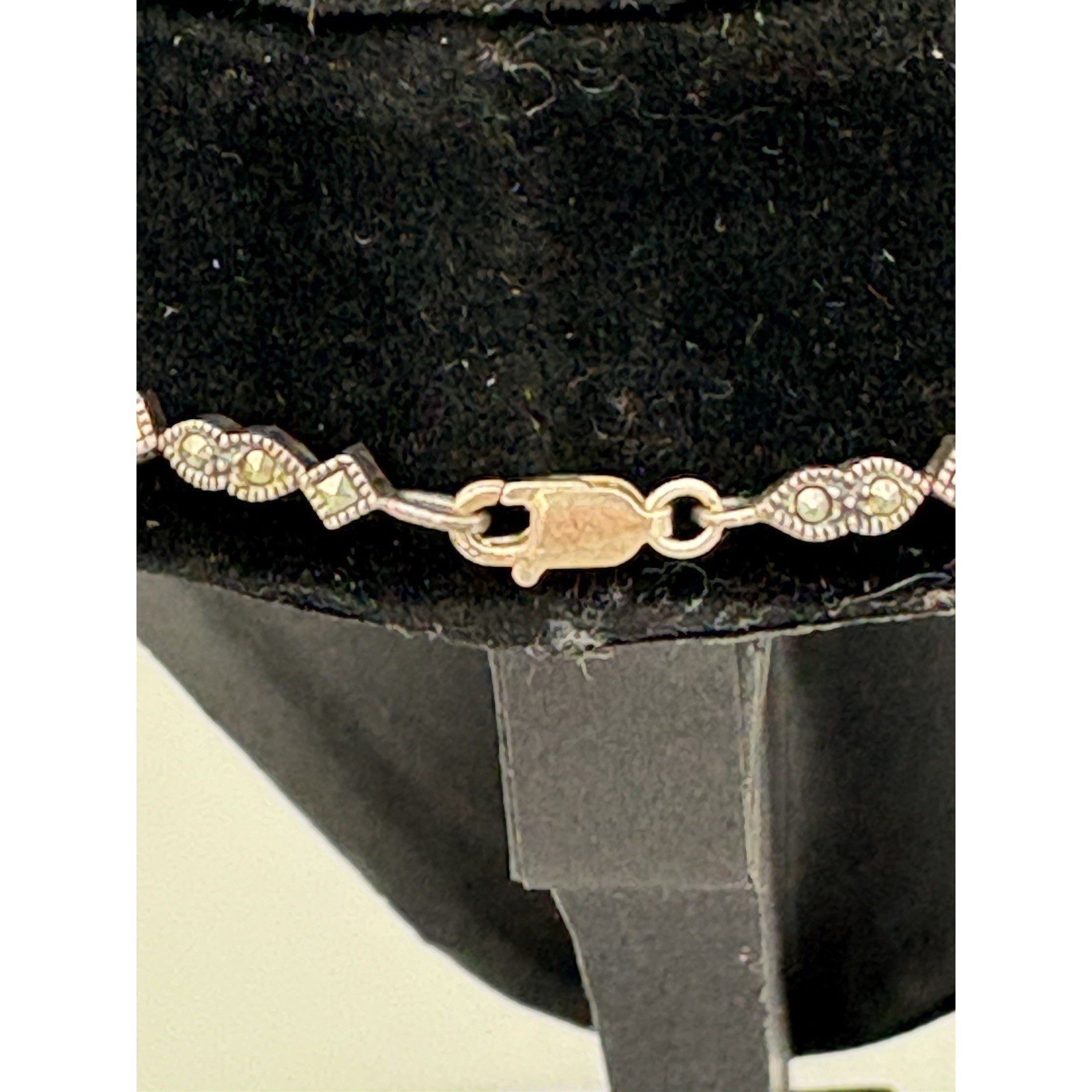 Judith Jack Marcasite sterling silver Necklace & SS Faux Pearl Earrings 30g 9″