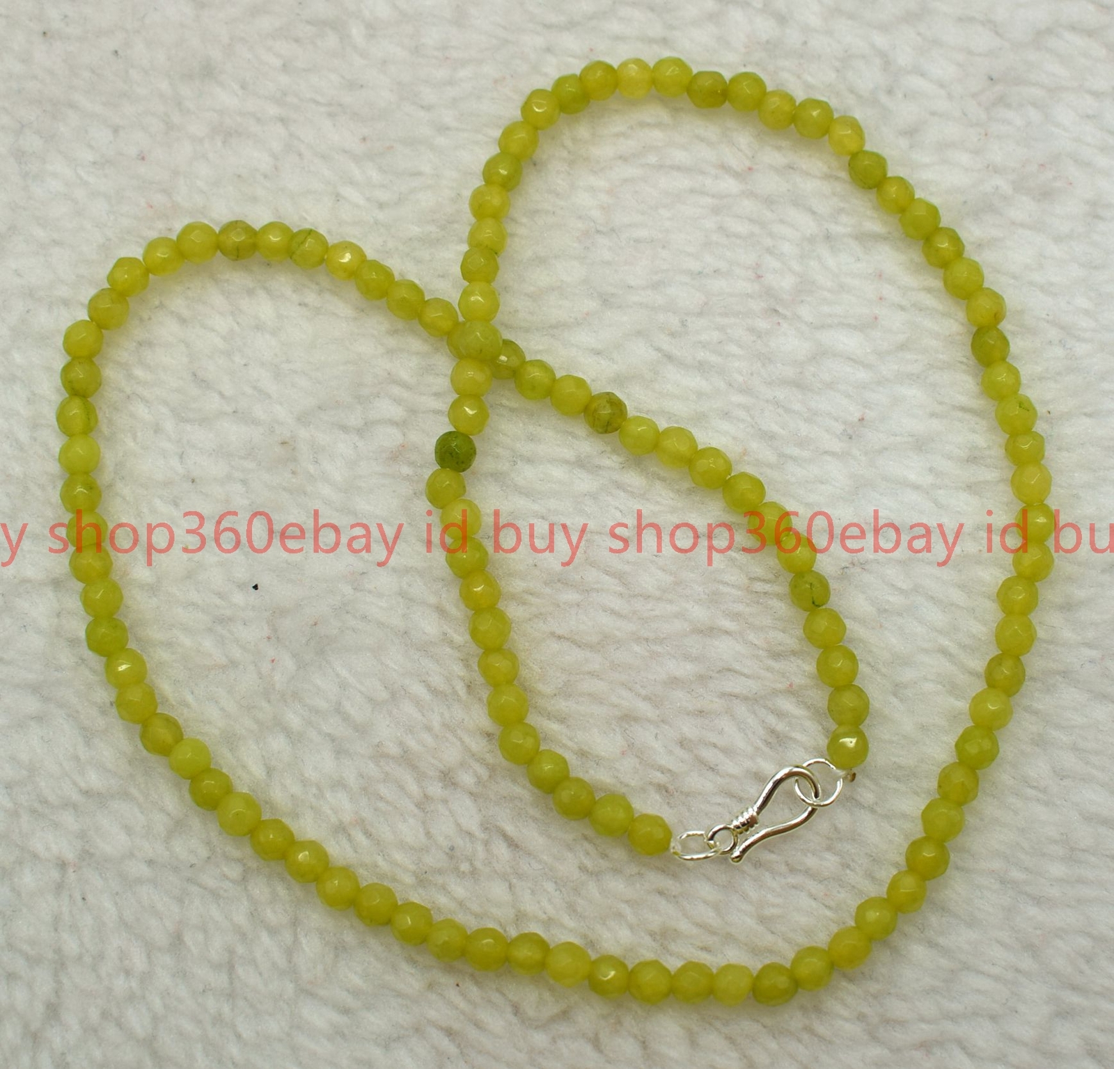Natural Pretty 4mm Faceted Green Peridot Round Gemstone Beaded Necklace 16-28in