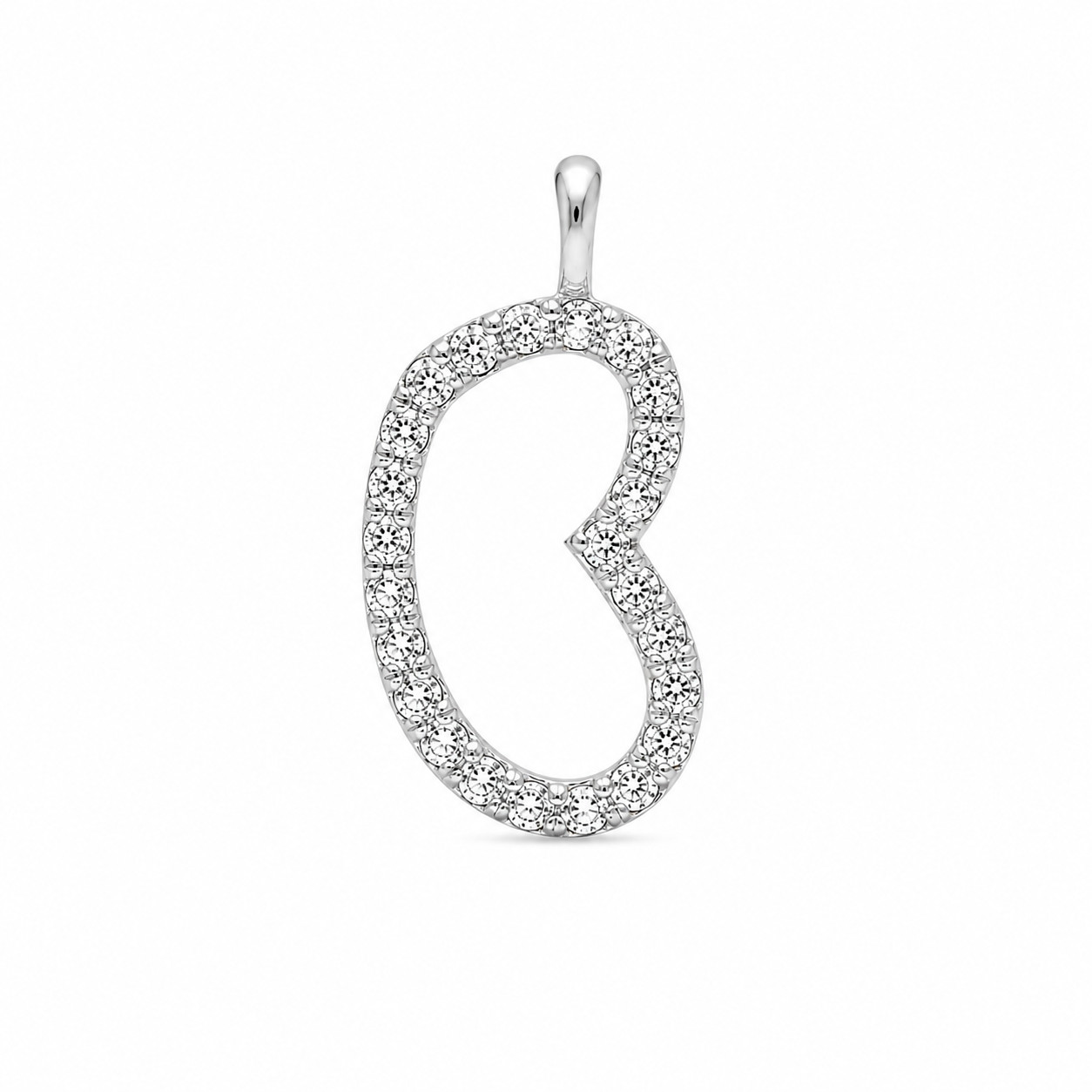 Initial B Pendant Necklace, Diamond Letter Charm, Gold Plated Alphabet Pendant