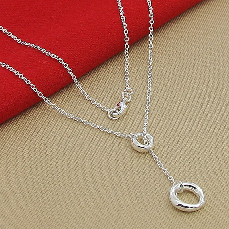 Silver plated circle string circle necklace Korean version hot selling chain