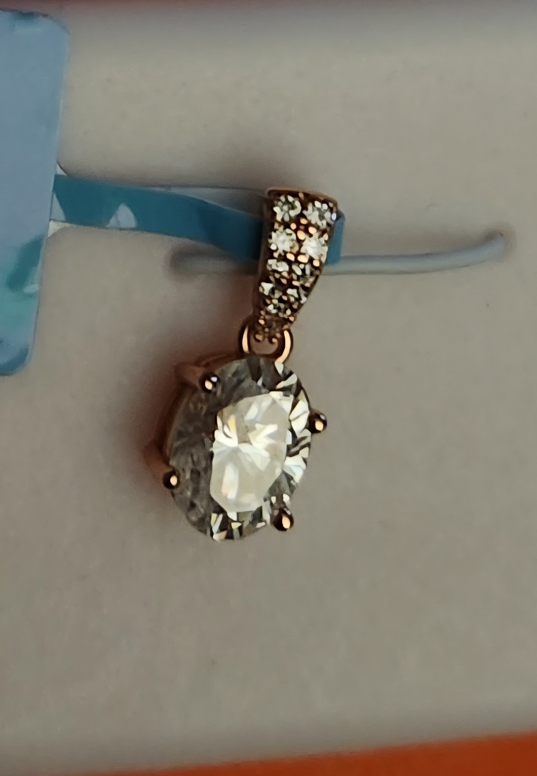 1.50 CTW MOISANITE PENDANT ROSE GOLD STERLING SILVER 18″ ROSE GOLD OVER STERLING