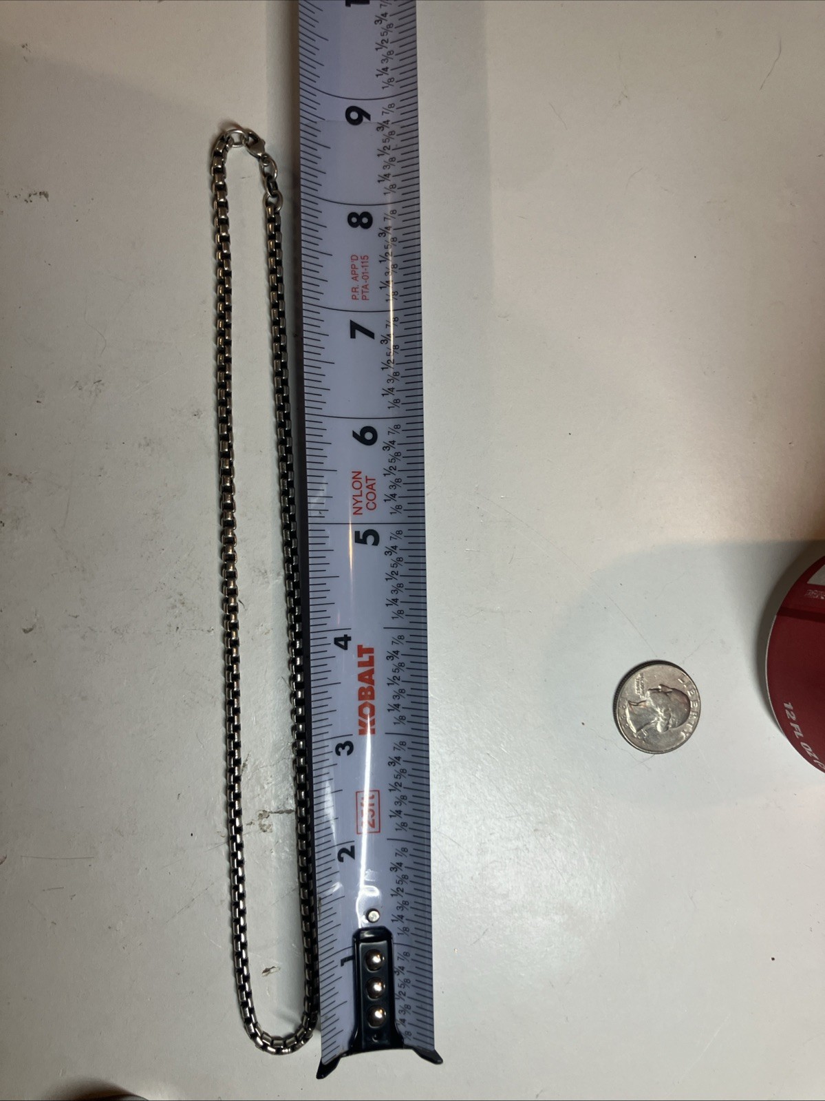 24.8g Avery .925 Square Link Chain Heavy Wearable/Scrap 18’’