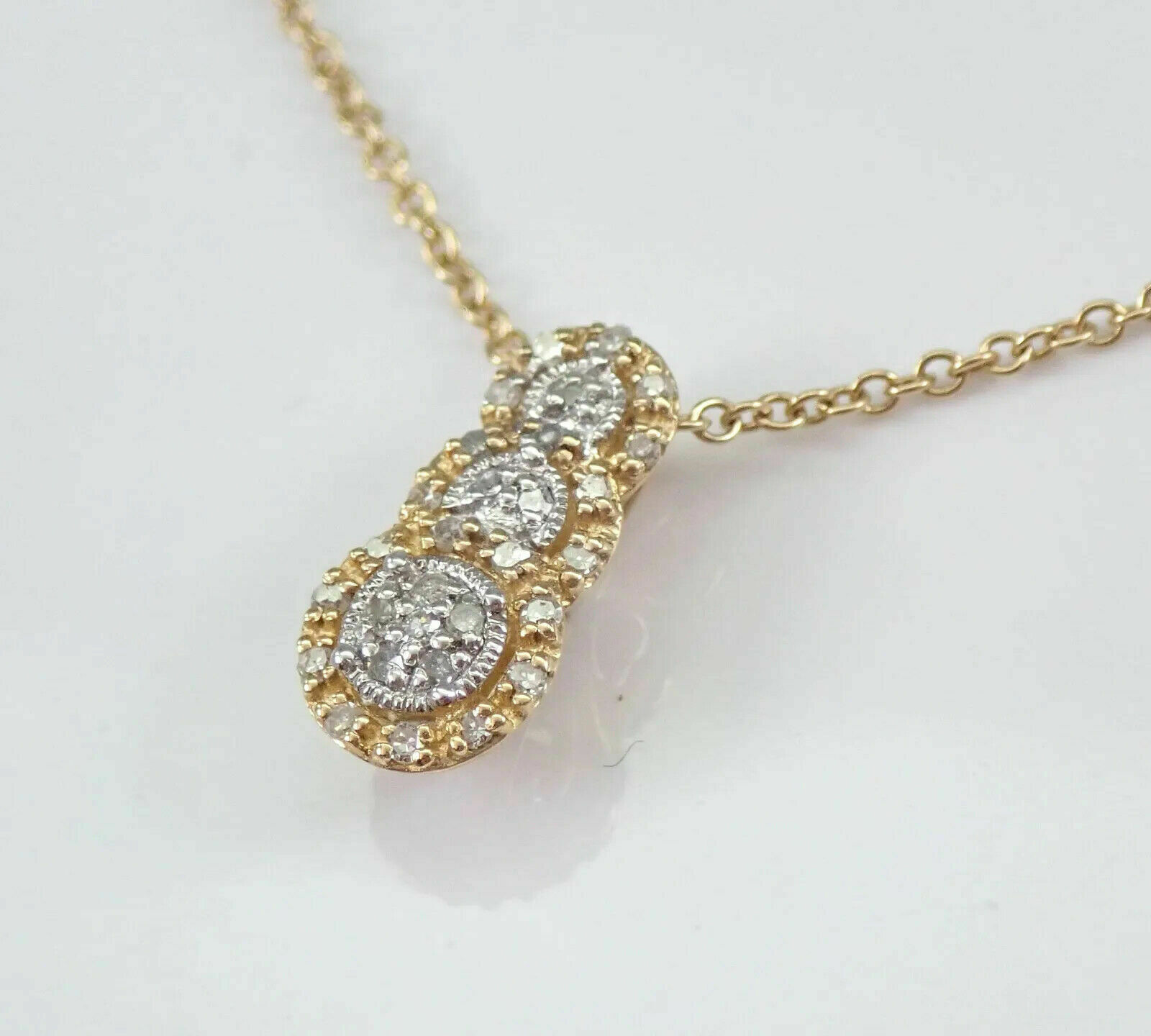 3Ct Round Cut VVS1/D Diamond Three Stone Pendant 14K Yellow Gold Finish Chain