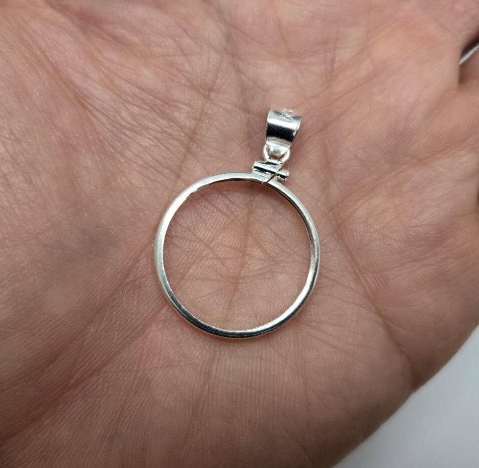925 Sterling Silver 25 Cent Quarter Coin Bezel Frame 24mm Screw Top Coin Edge