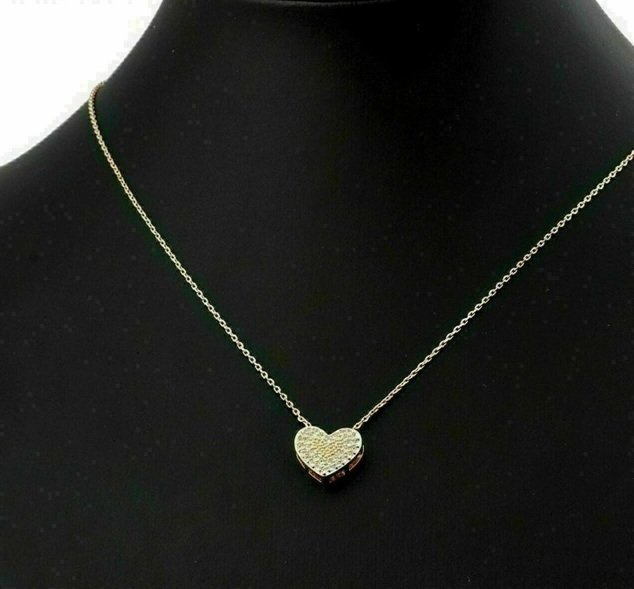 1.20Ct Round Cut VVS1/D Diamond Cluster Heart Pendant 14K Yellow Gold Finish