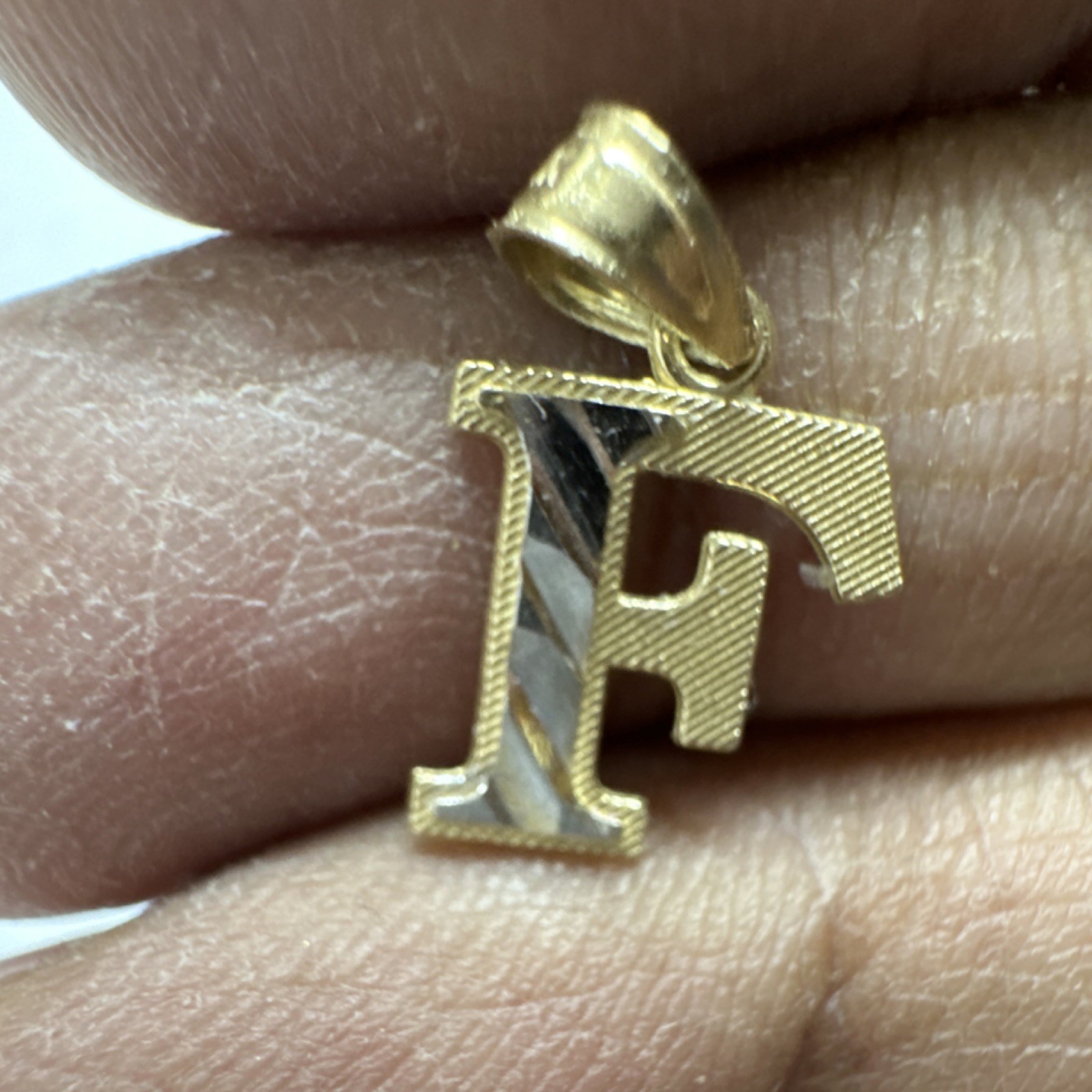 Yellow Gold 14k Letter F Pendant Alphabet Theme No Stone Jewelry Charm