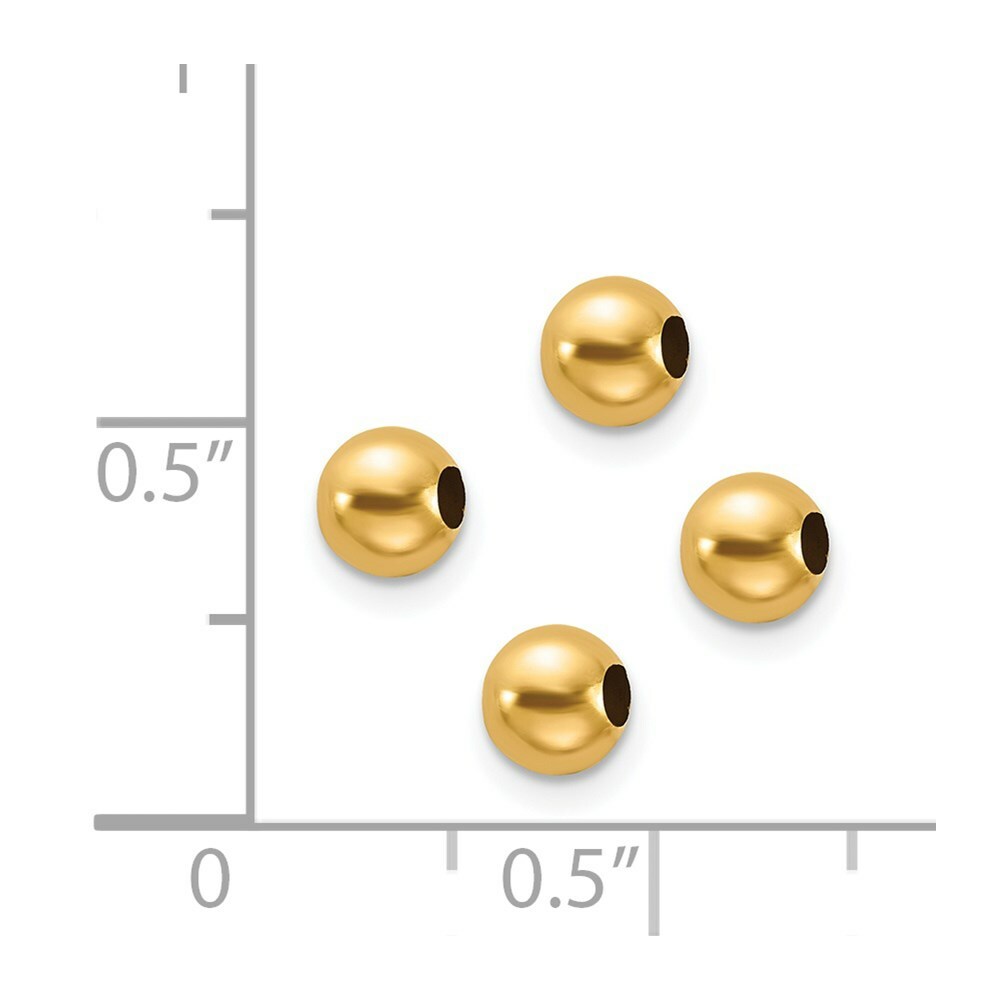 Real 14kt Yellow Gold Set of 4; 4mm Spacer Beads