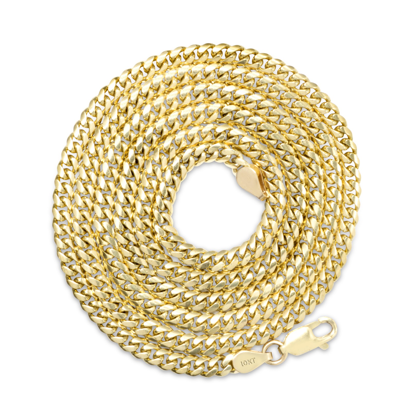 10K Yellow Gold Solid 3.5mm Miami Cuban Link Chain Necklace Mens Women 16″- 30″