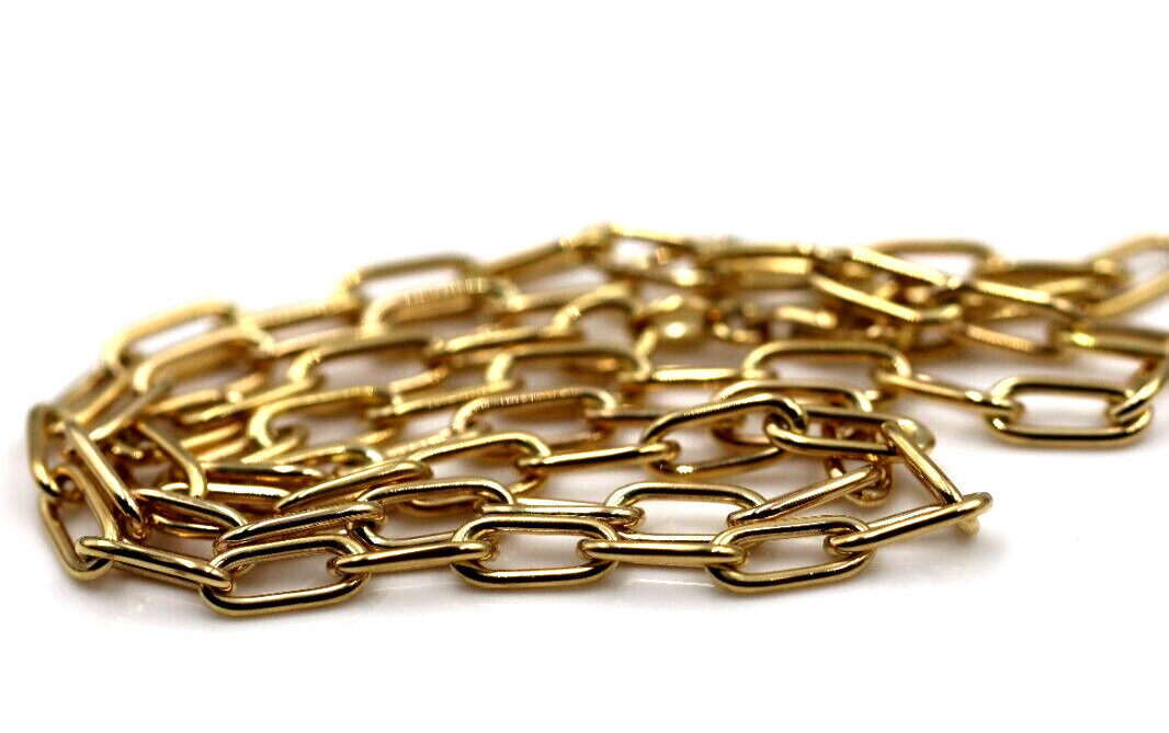 Genuine 9ct 9k Yellow Gold Handmade Paper Clip Paperclip 55cm Necklace