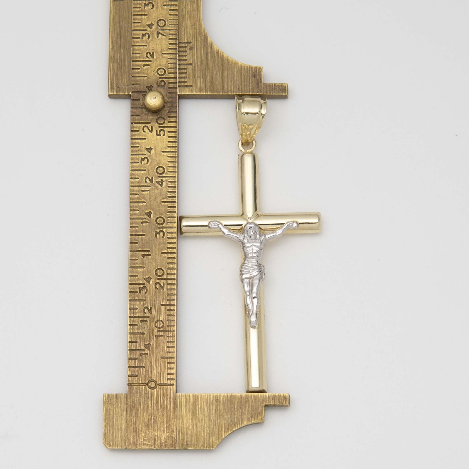 2.25″ Huge Jesus Christ Crucifix Cross Pendant Charm Real 10K Yellow White Gold