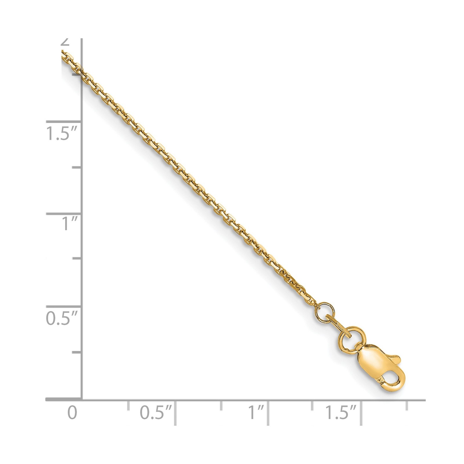 14K Yellow Gold 1-1.5mm Cable Chain Necklace 9-30 Inch Mens Womens