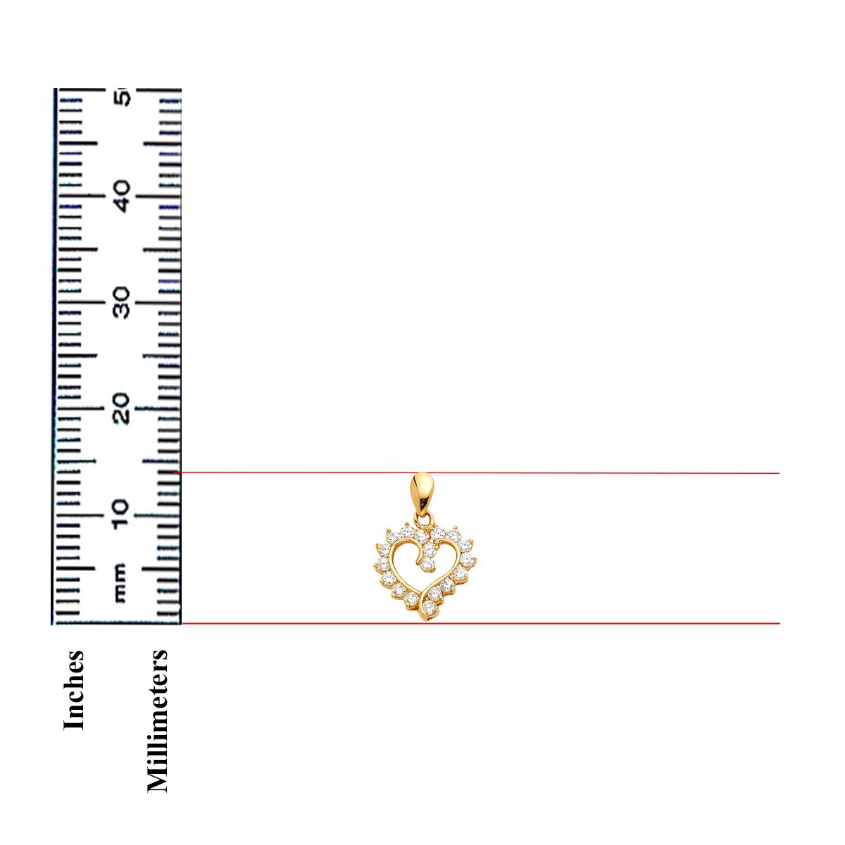 Gold 14K Yellow Gold Cubic zirconia Heart Pendant
