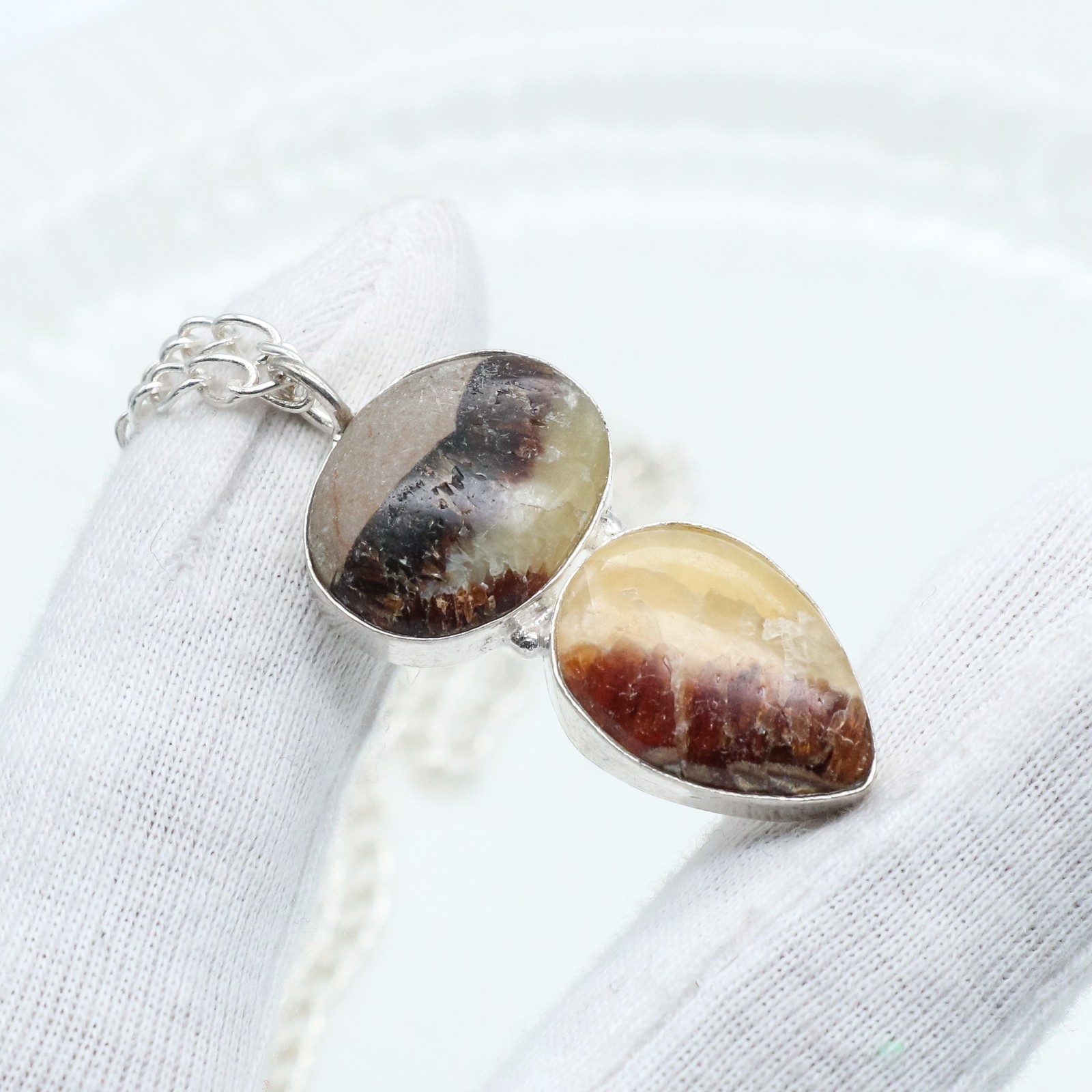 Septarian Pendant 925 Sterling Silver Handmade Natural Gemstone Gift for Her
