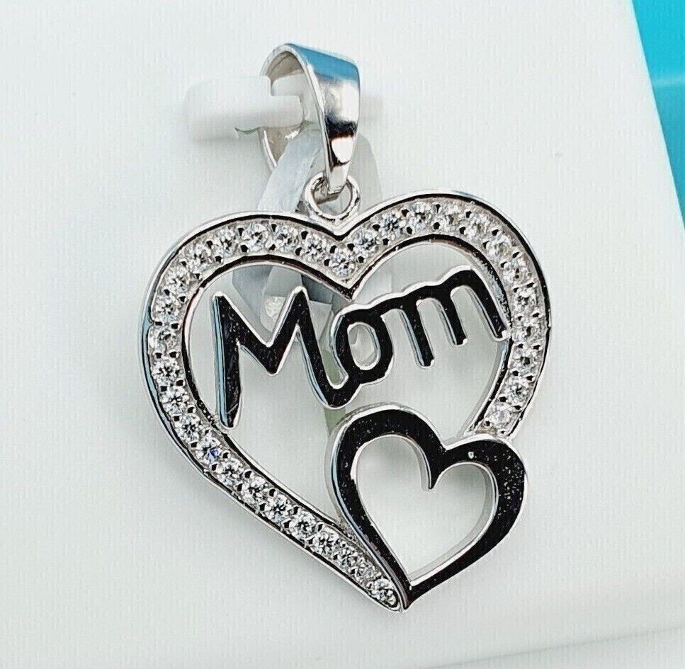 1.30Ct Round Cut Real Moissanite Heart Pendant 14K White Gold Plated Silver