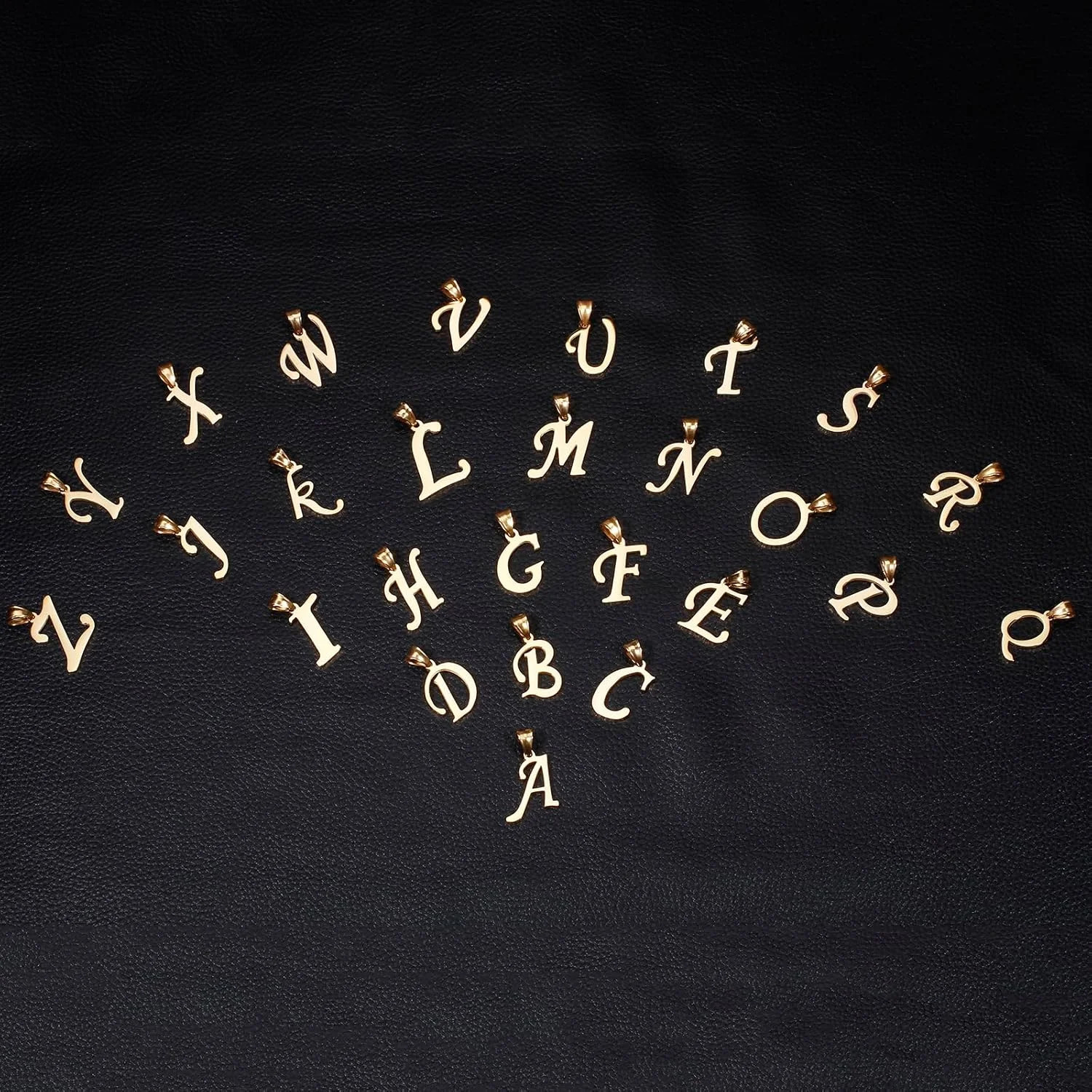 Initial Charms Gold Letter Pendant 14k Gold Charm Name for Women and Men (B)