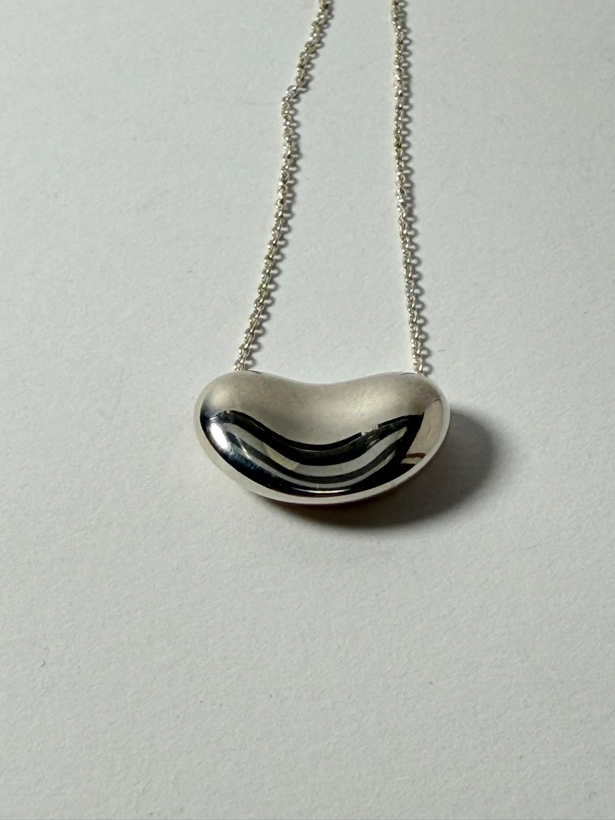 Tiffany & Co. Large bean Pendant Necklace Peretti Silver925 excellent F/S