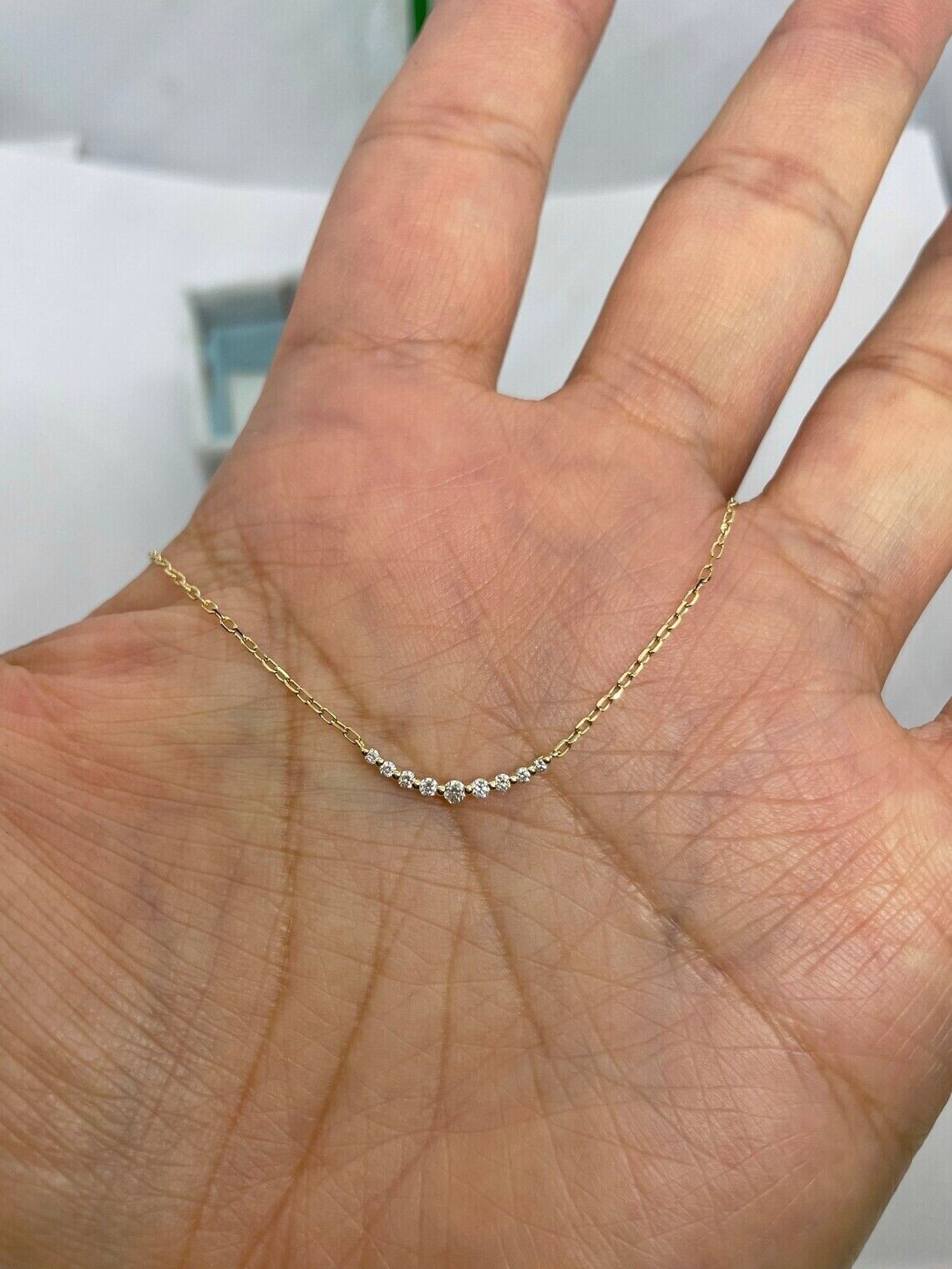 1Ct Lab Created Diamond Round Bar Pendant 14K Yellow Gold Plated 18″ Free Chain