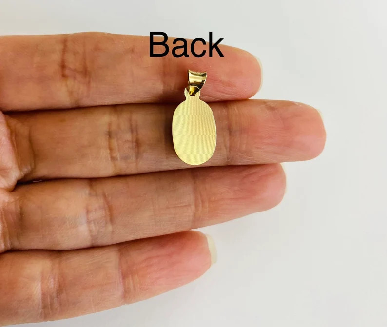 14K Solid Gold 20mm Virgin Guadalupe / Small Virgin Mary Pendant -PT341