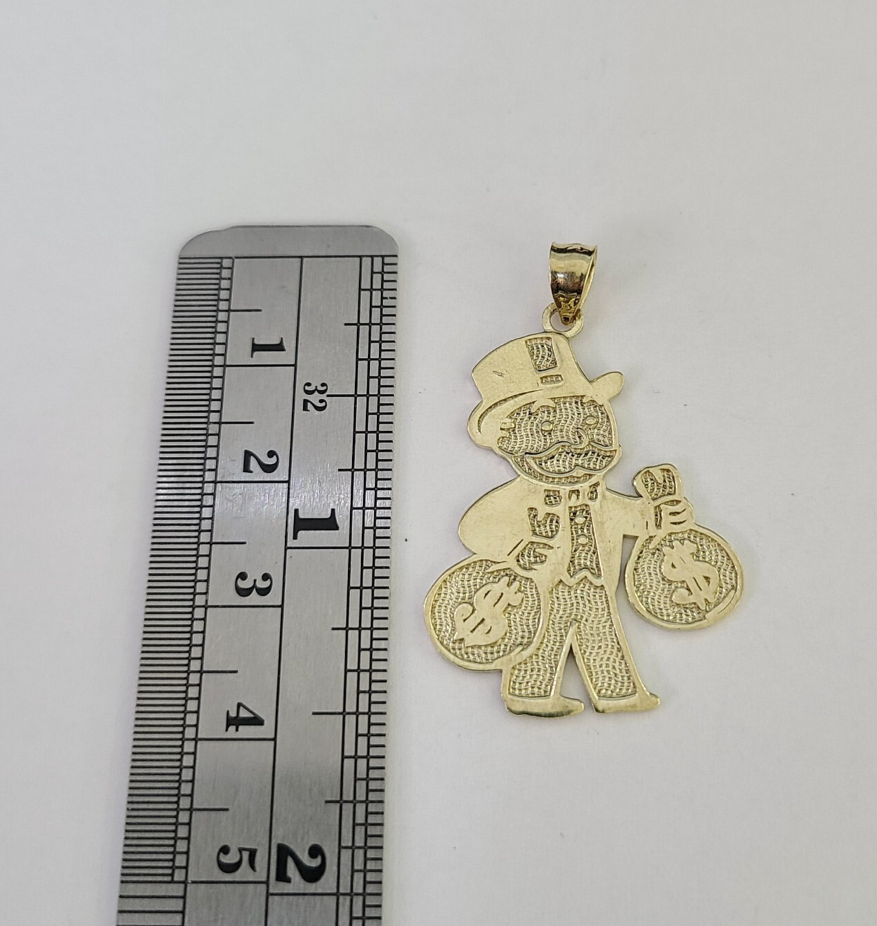 Real 10K Grandpa Money Bag Pendant Yellow Gold Charm Genuine 10kt