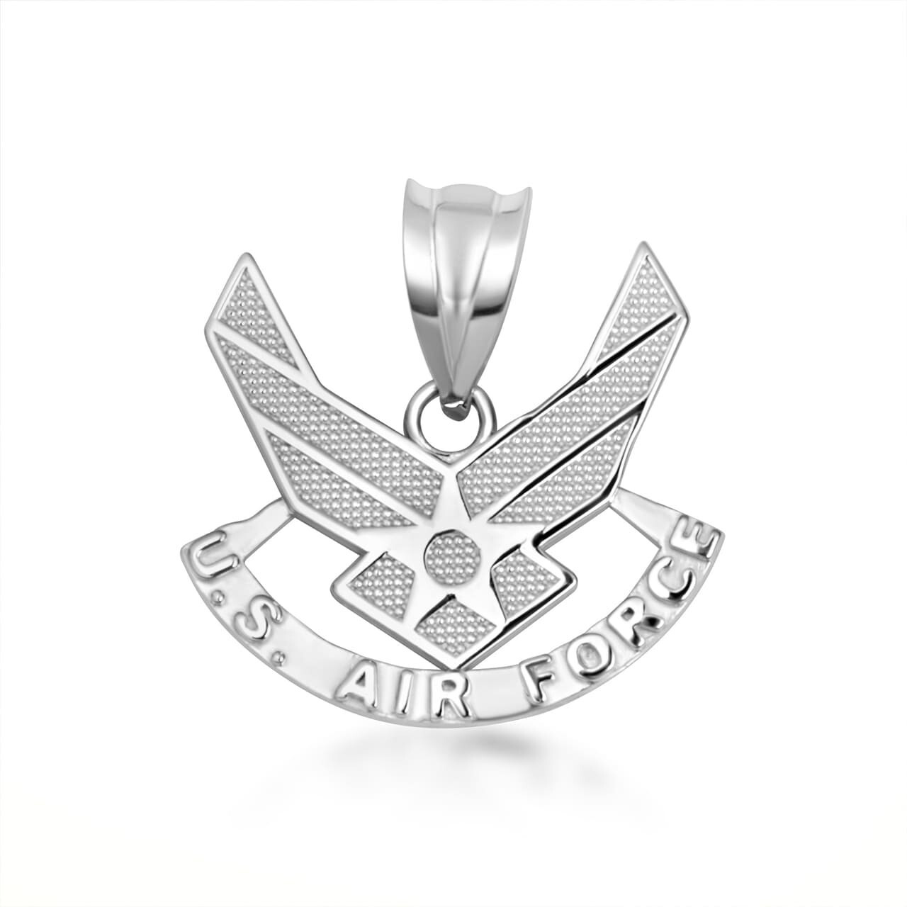 Silver United States Air Force Emblem Officially Licensed Pendant Necklace