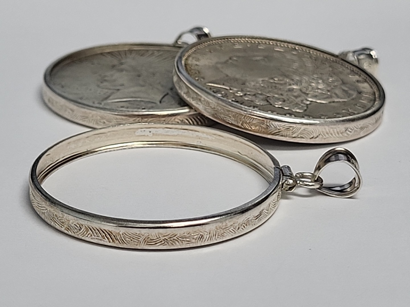CUSTOM STERLING BEZEL FOR A MORGAN / PEACE DOLLAR SILVER COIN