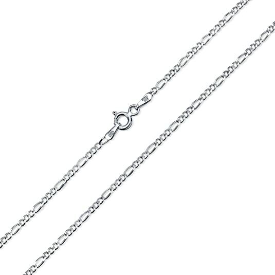 Men & Women 925 Sterling Silver 1.5MM Figaro Chain Necklace Sizes 16″-30″ Italy