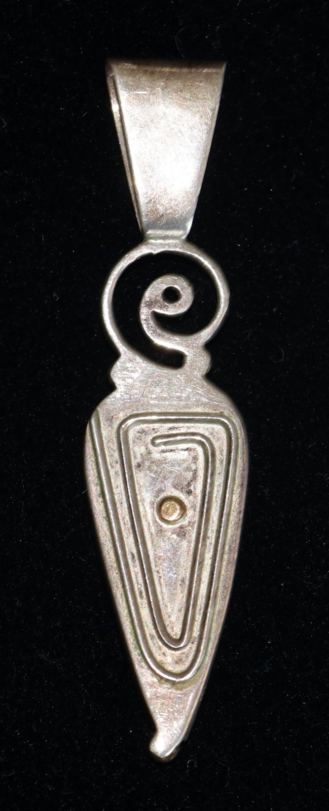 Shano Kelly Sterling Silver 14K Gold Sleeping Beauty Turquoise Spiral Pendant