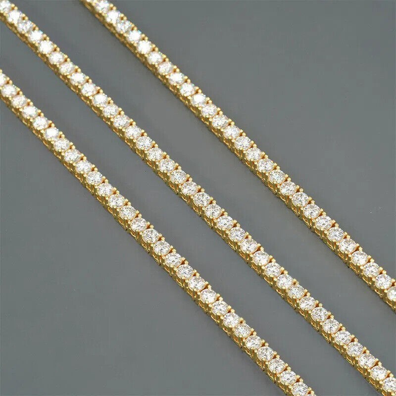 2-6.5mm VVS1 D Moissanite Tennis Chain Necklace 925 Sterling Silver Pass Test
