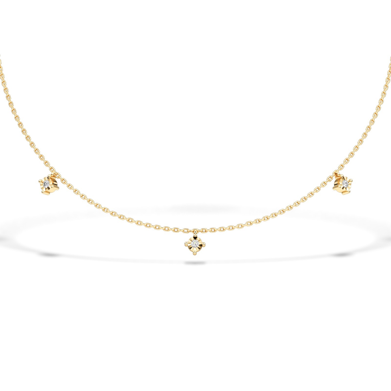 Elegant Diamond Drop Necklace 10K 14K 18K Gold Women’s Fine Jewelry Gift for Her