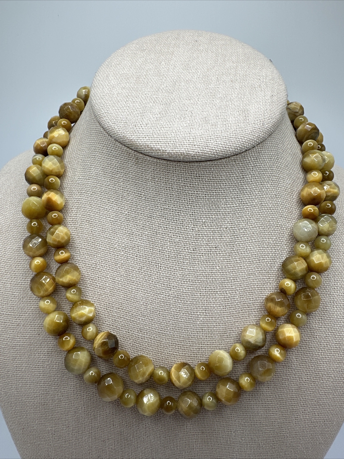 Mine Finds By Jay King Faceted Yellow Golden Tigers Eye 925 Gemstone Necklace