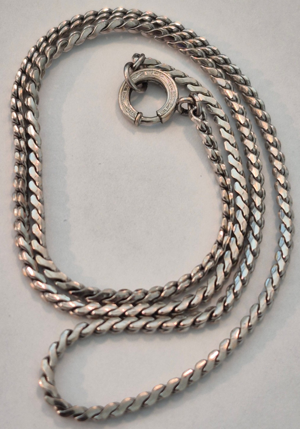 Classic Sterling Silver Curb Chain Necklace Spring Clasp 16″ 2mm