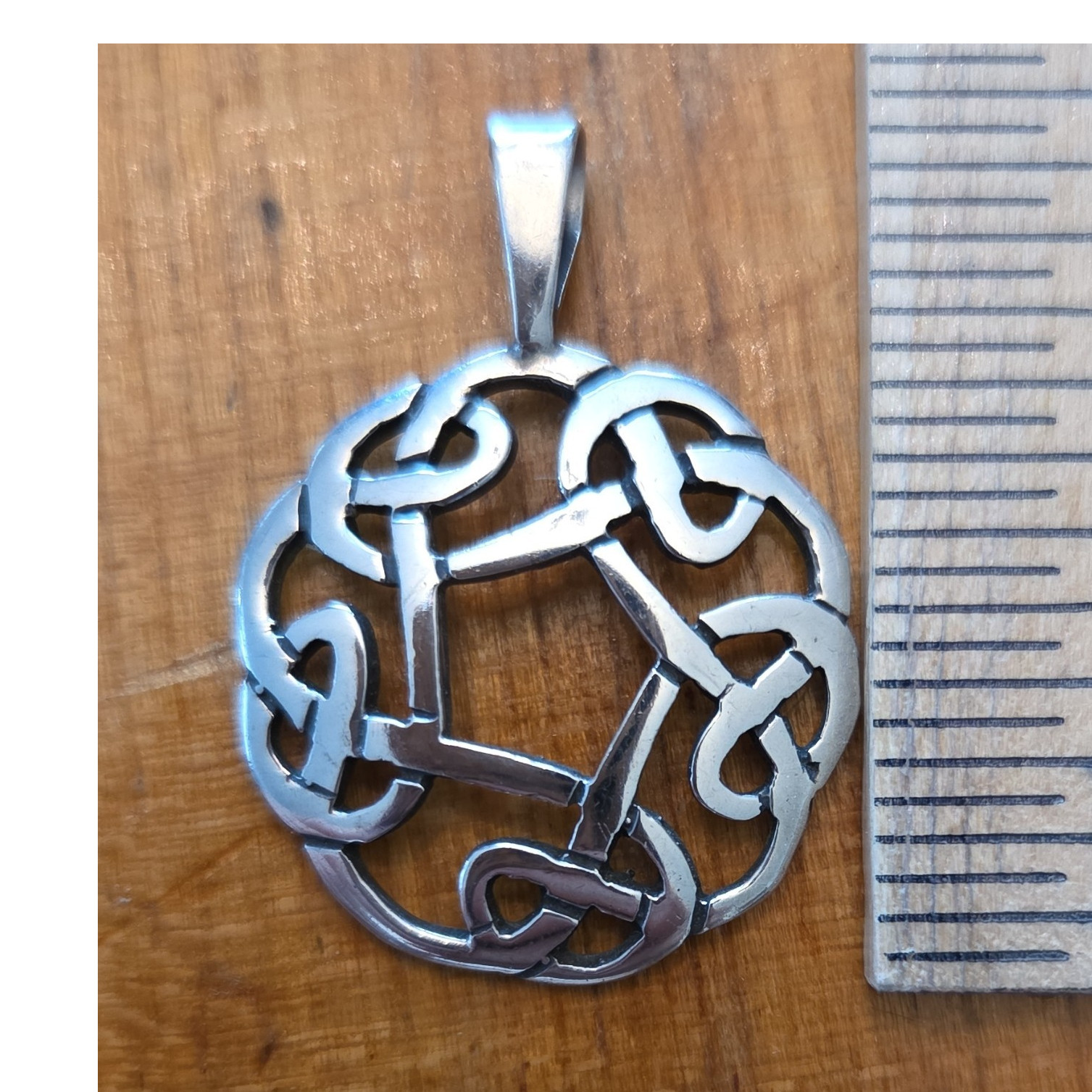 Sterling Silver 925 Round Celtic Knot Pendant, Silver Jewelry Charm