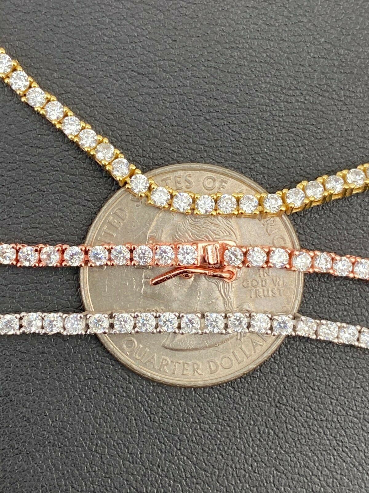 2mm Women Tennis Chain MOISSANITE Necklace Hip Hop Men 925 Sterling Silver GRA