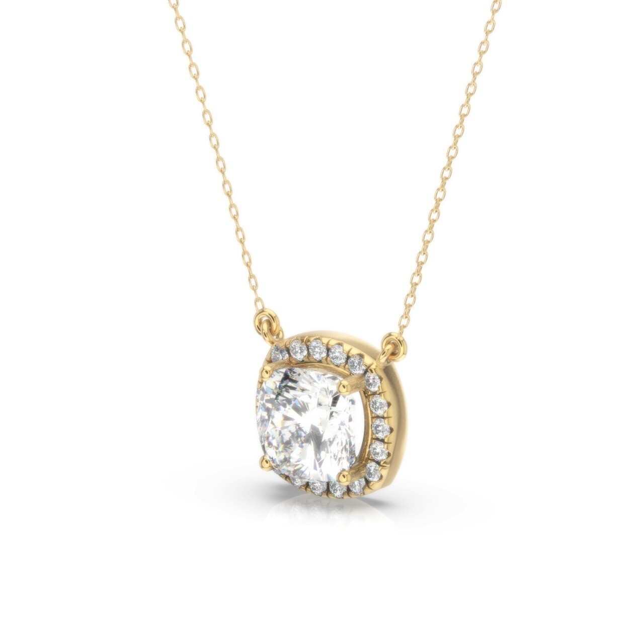 IGI Diamond Pendant VVS1 D Cushion 1.10 Ct Lab-created 14k White Gold Eye Clean