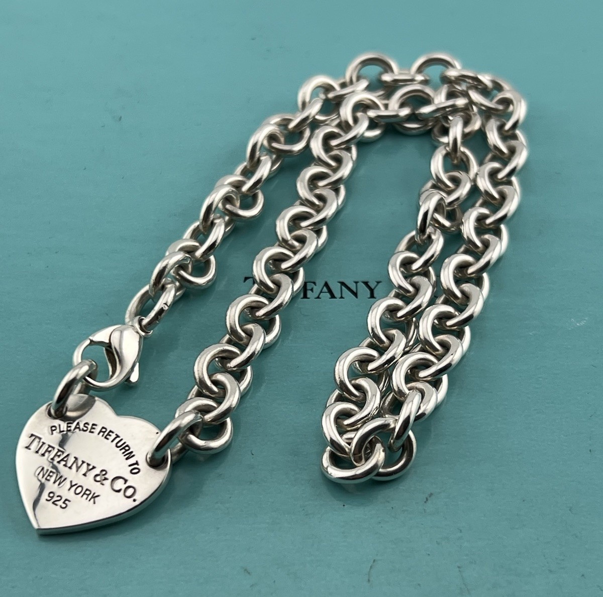 Tiffany & Co. Sterling Silver “Return To Tiffany” Heart Tag Choker Necklace 15”