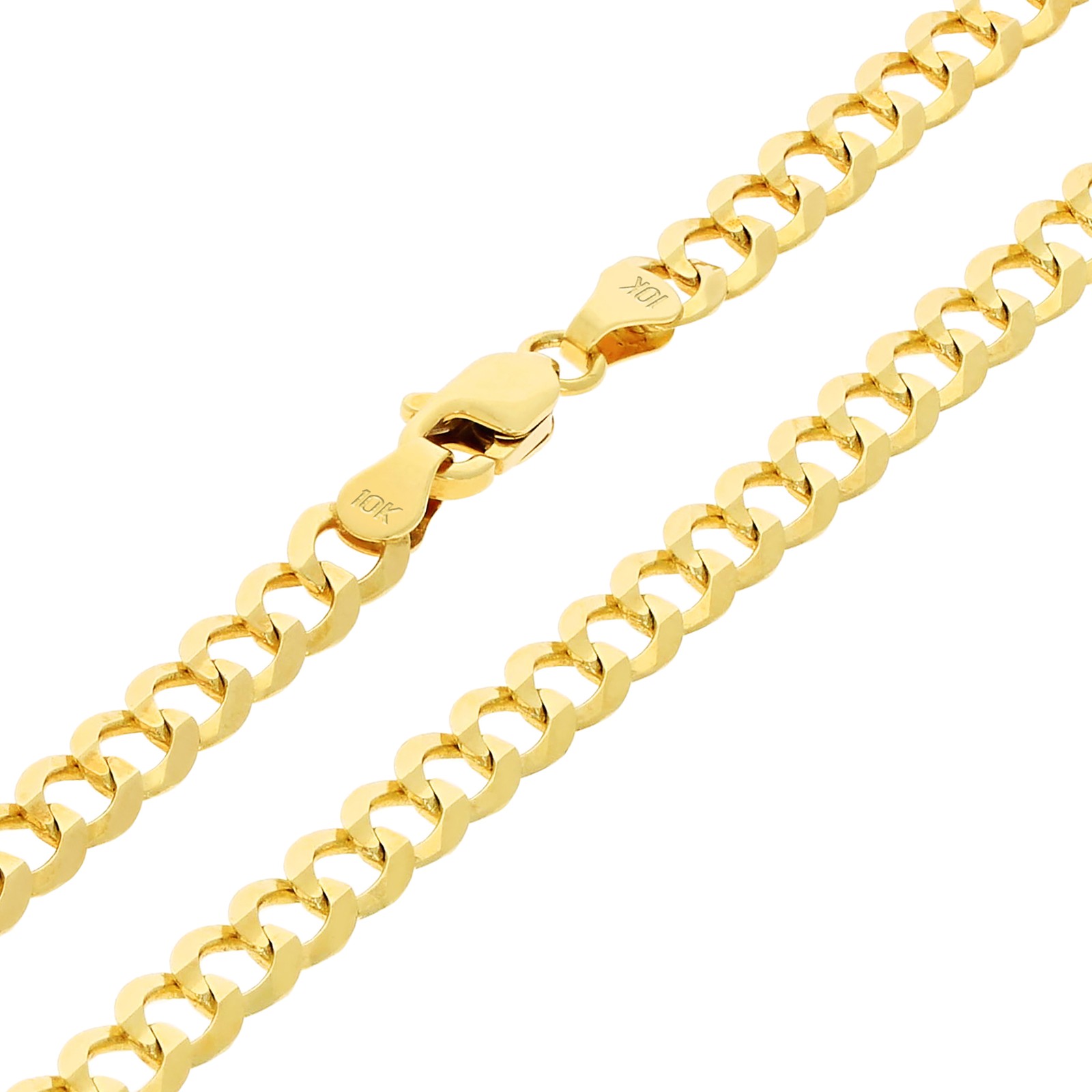 10K Yellow Gold Solid 2mm-12.5mm Cuban Curb Chain Link Pendant Necklace 16″- 30″
