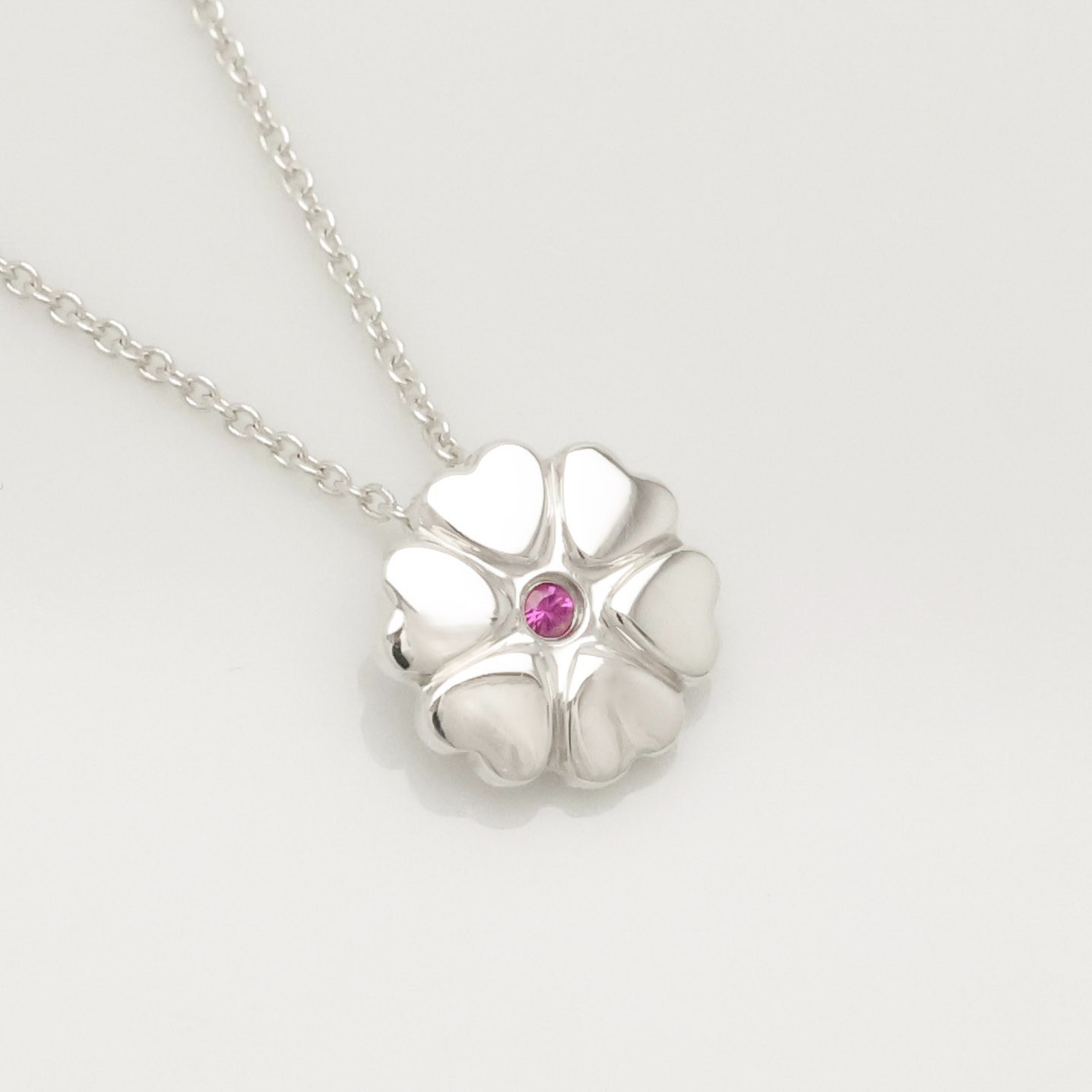 Authentic Tiffany & Co. Crown of Heart Pink Sapphire Necklace 16″ Silver w/Pouch